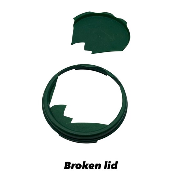 2 Tupperware Modular Mates 15 oz Round Storage Containers Green & Pink Lids Used - Picture 5 of 5